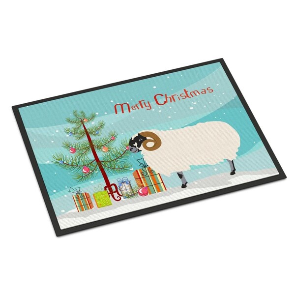 Carolines Treasures Scottish Blackface Sheep Christmas Indoor or Outdoor Mat - 24 x 36 in. BB9340JMAT - main